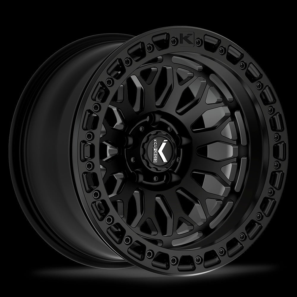 17x9 KG1 Forged KO700 Diamondhead Matte Black FORGED BEADLOCK Wheel 5x5 (-38mm)
