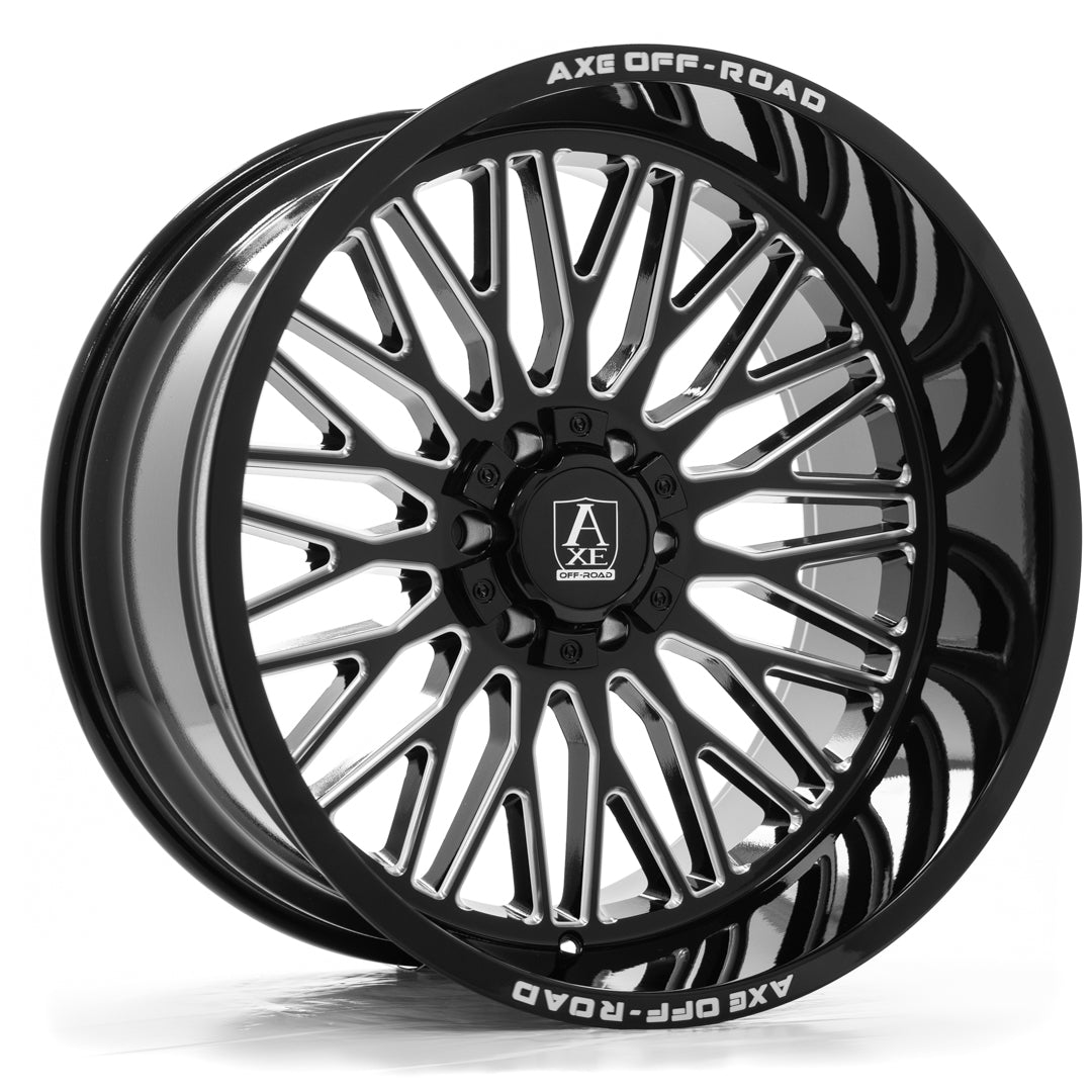 22x12 Axe Kratos Gloss Black Milled Wheel 6x135/6x5.5 (-44mm)