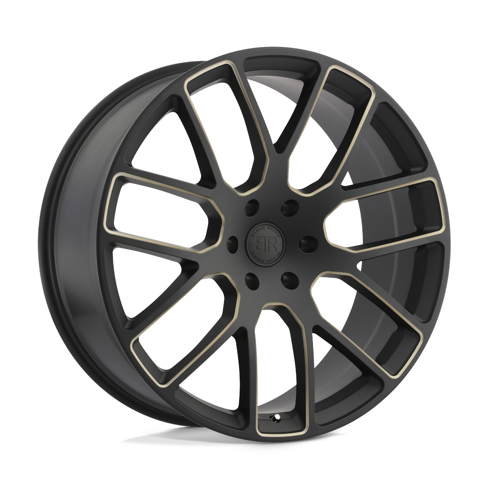 22x9.5 Black Rhino KUNENE MATTE BLK W/ DK TINT MILLED SPOKES Wheel 6x135 (30mm)
