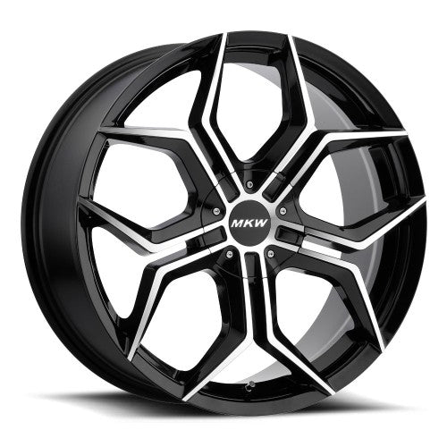 18x8 MKW M121 Gloss Black Machined Wheel 5x4.5/5x120 (40mm)