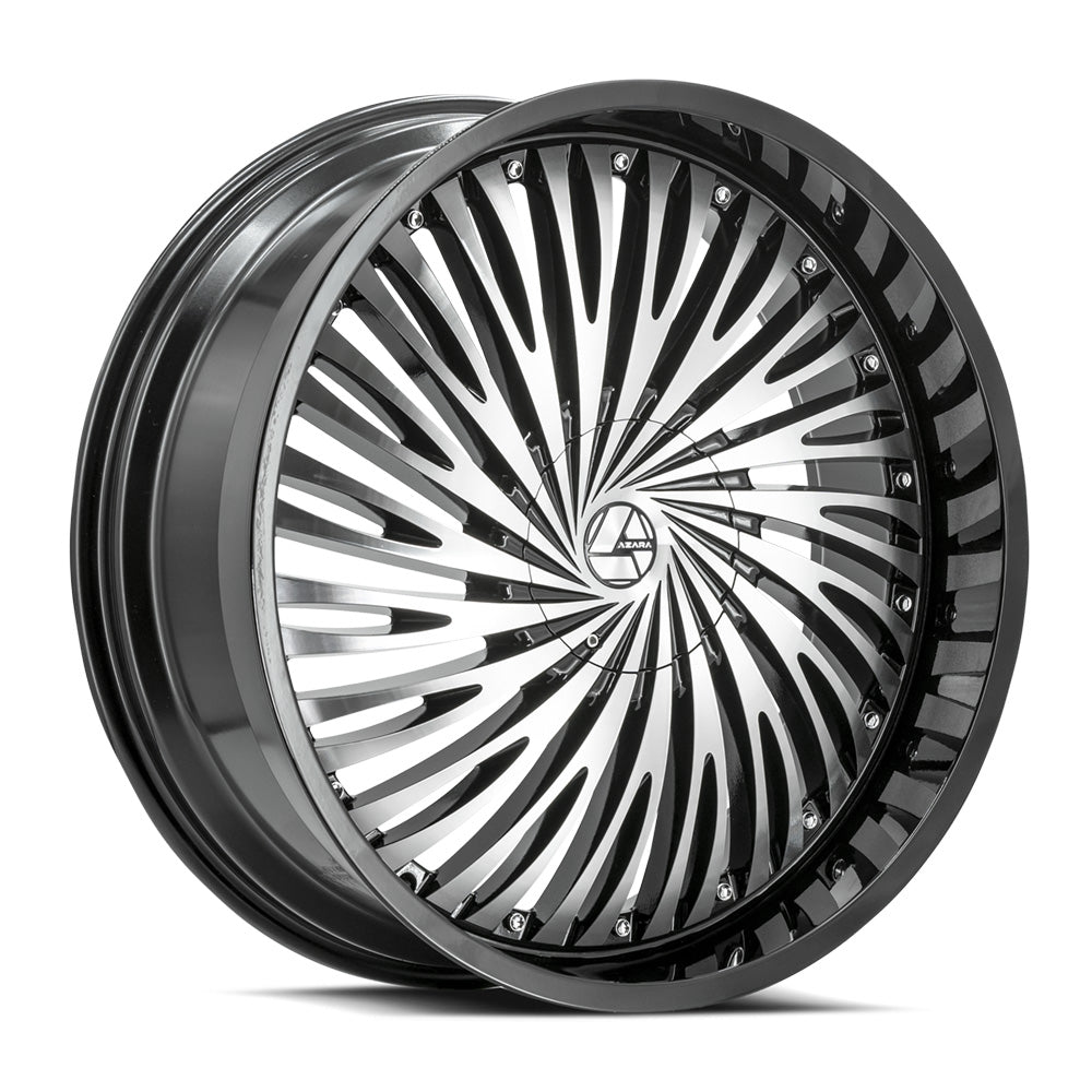 24x9 Azara AZA-526 Gloss Black & Machined Wheel 5x115/5x120 (15mm)