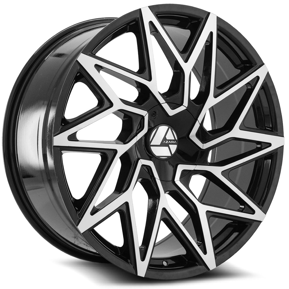 24x9 Azara AZA-511 Gloss Black & Machined Wheel Blank (18mm)