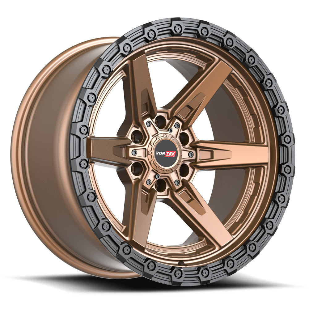 20x9 Vortek VRT-602 Matte Bronze With Black Bead Ring Wheel 6x135/6x5.5 (20mm)