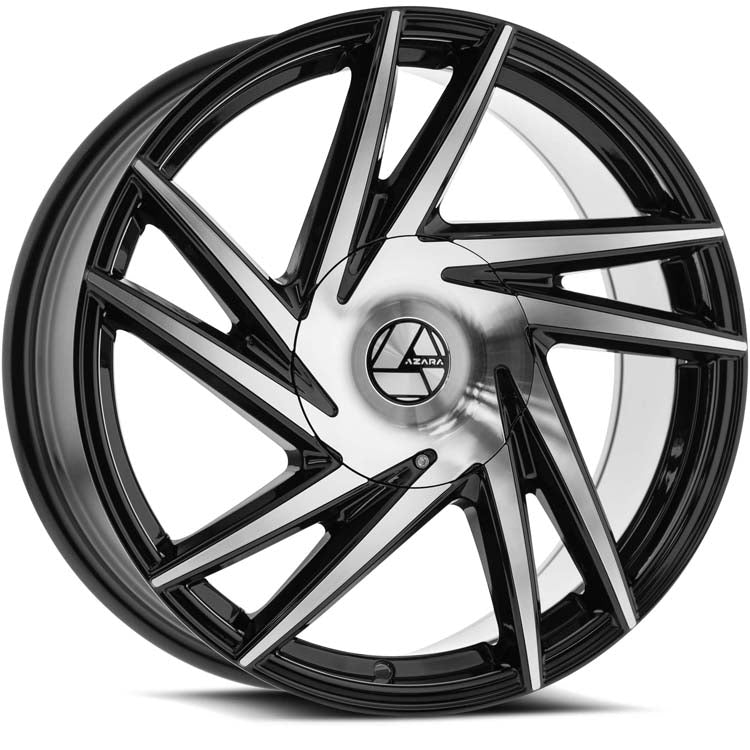 18x8 Azara AZA-529 Gloss Black & Machined Wheel 5x4.5/5x120 (35mm)
