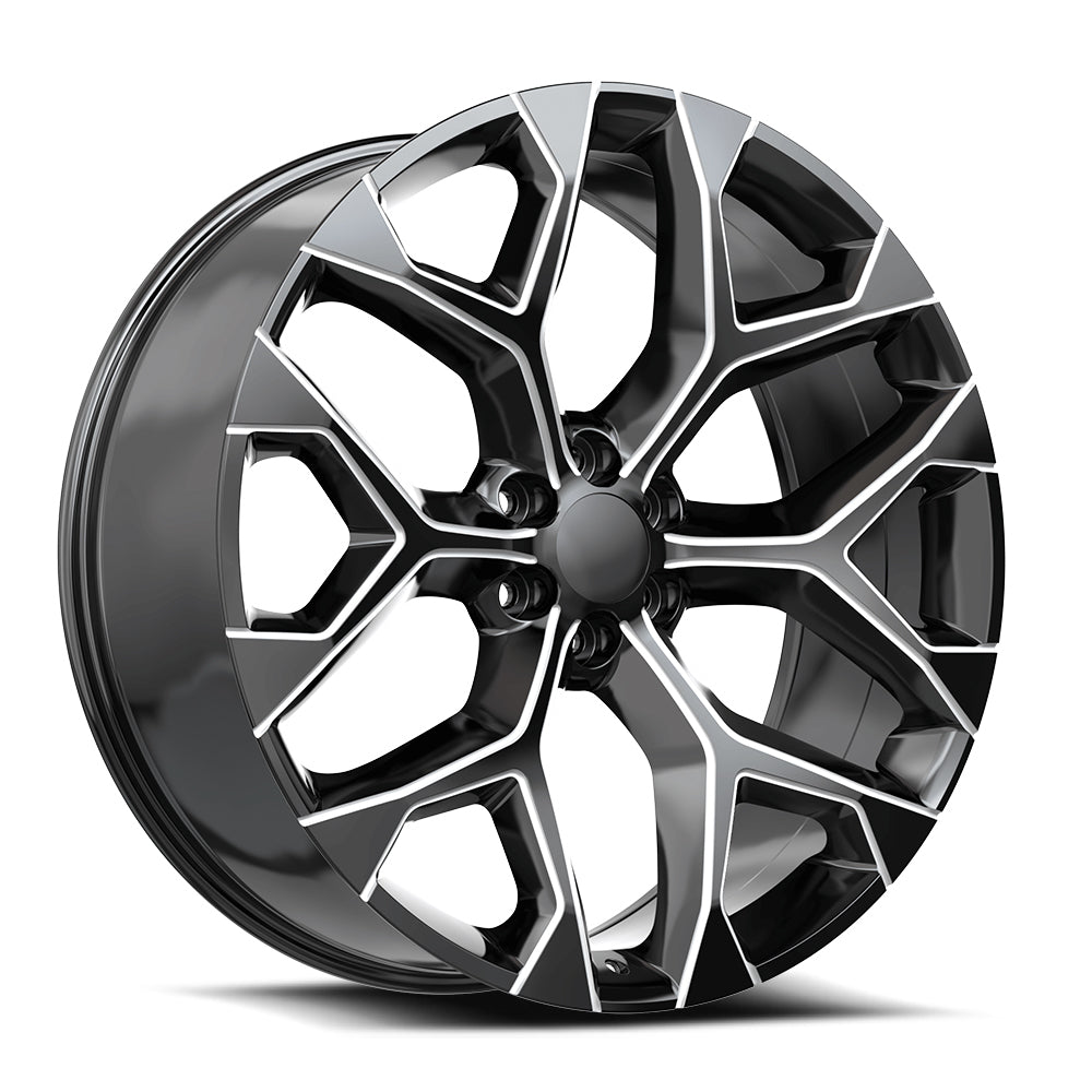 22x9 O.E. Revolution G-09 Gloss Black & Milled Wheel 6x5.5 (24mm)