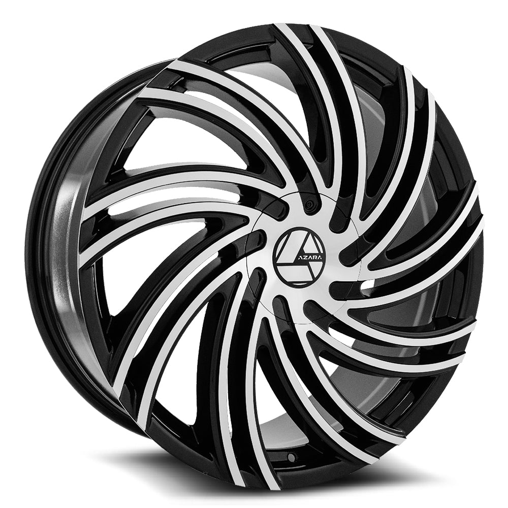 20x8.5 Azara AZA-514 Gloss Black & Machined Wheel 5x4.5/5x120 (35mm)
