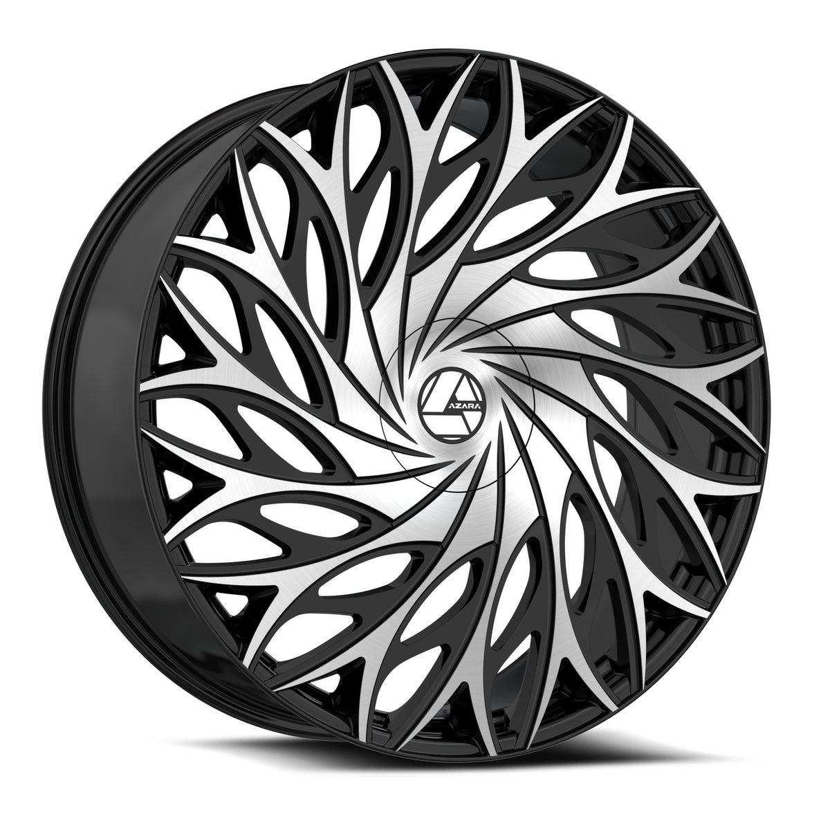 20x8.5 Azara AZA-525 Gloss Black & Machined Wheel 5x4.5/5x120 (35mm)