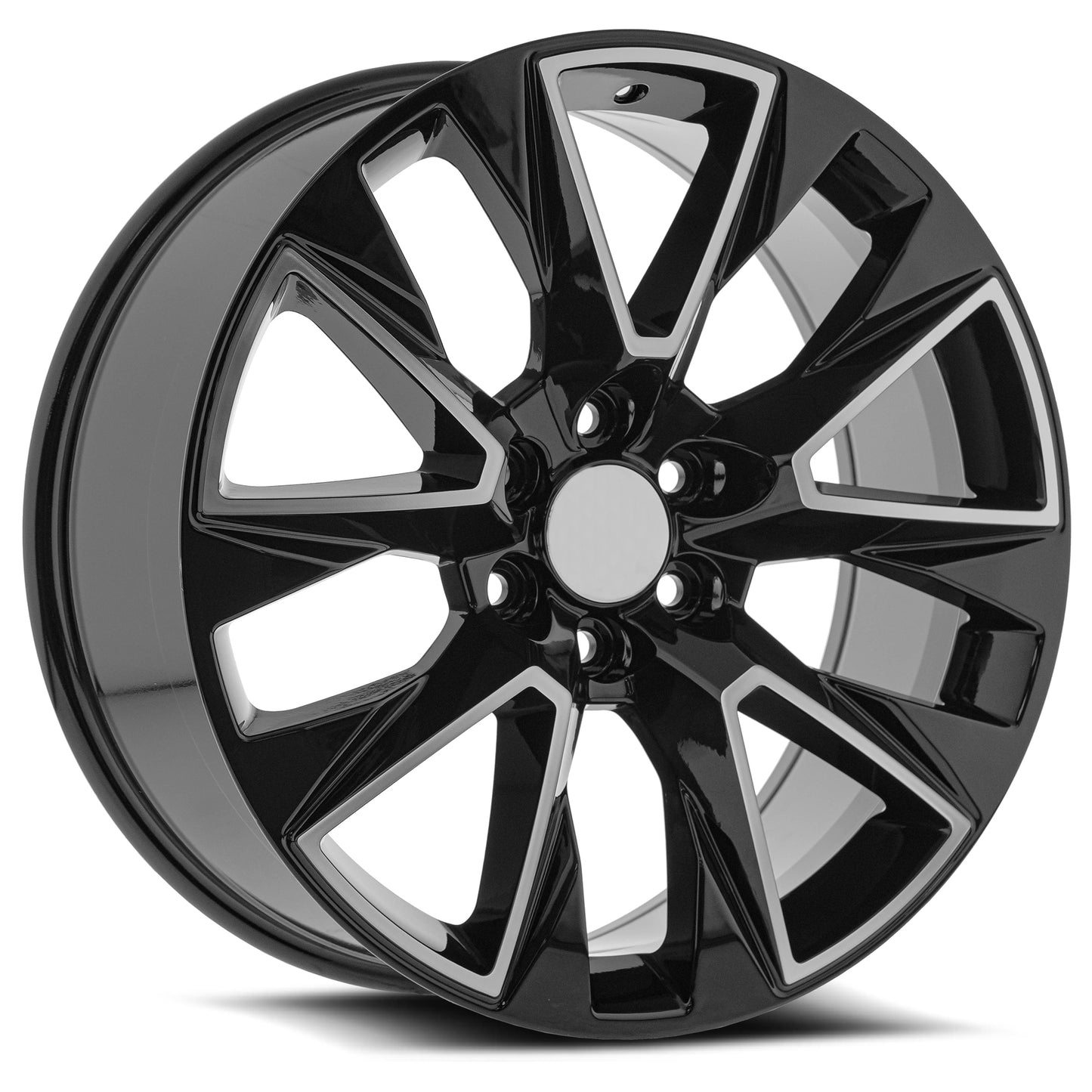 24x10 O.E. Revolution C-14 Gloss Black & Machined Wheel 6x5.5 (30mm)