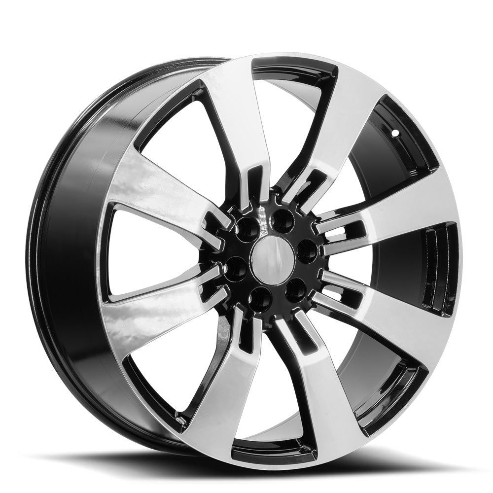 22x9 O.E. Revolution G-02 Gloss Black & Machined Wheel 6x5.5 (31mm)