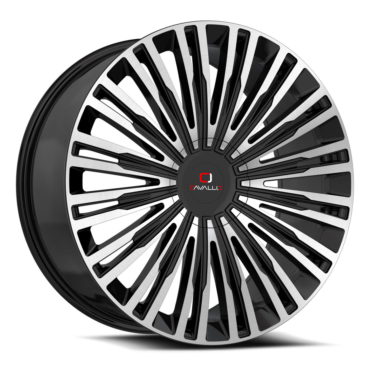 22x8.5 Cavallo CLV-48 Gloss Black & Machined Wheel 5x4.5/5x120 (38mm)