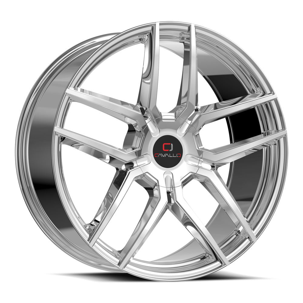 Cavallo CLV-55 22x9.5 5x 6x Blank +18 Cb 78.1 Nano Chrome