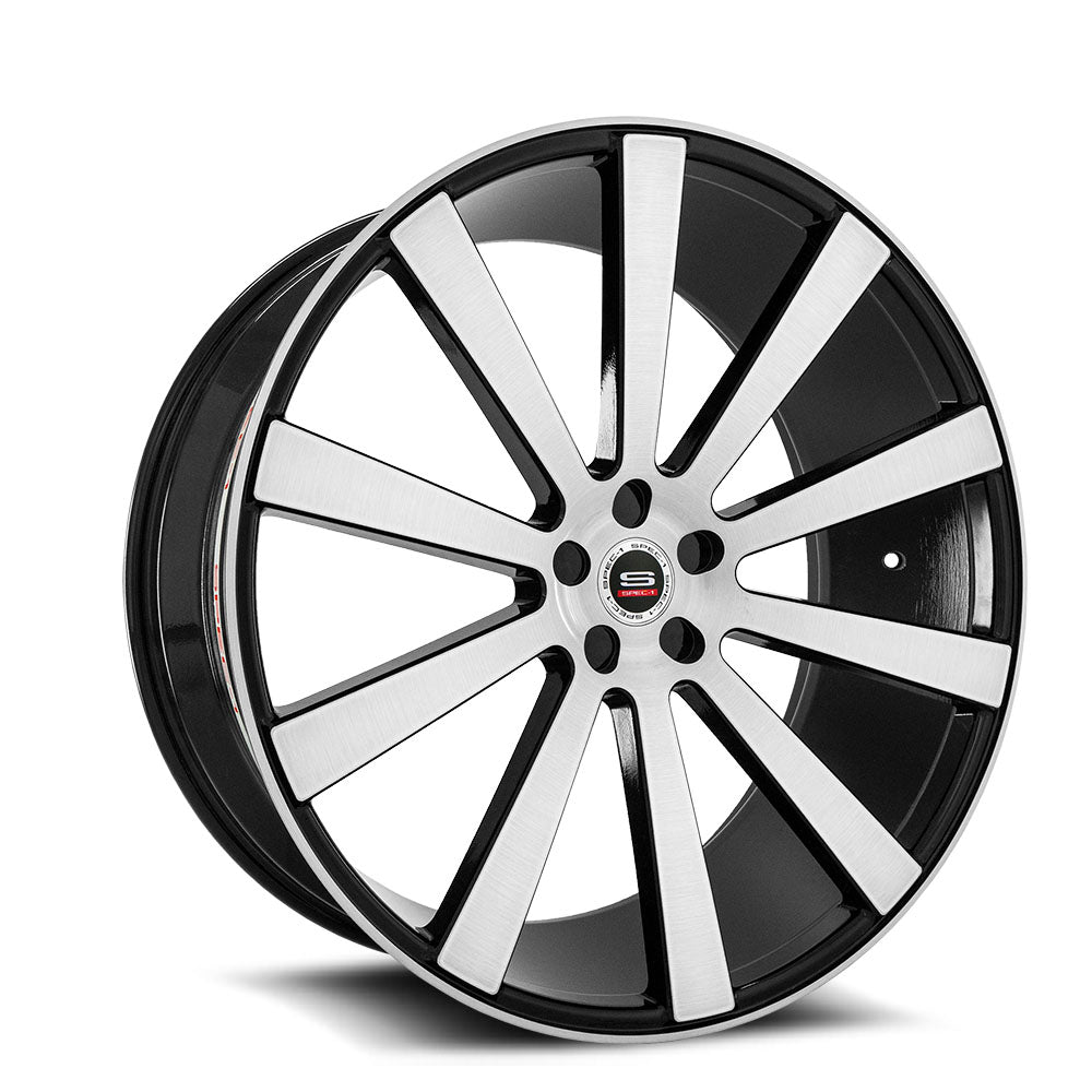 20x9 Spec-1 SPL-002 Gloss Black & Brushed Wheel 5x112 BLANK (15mm)