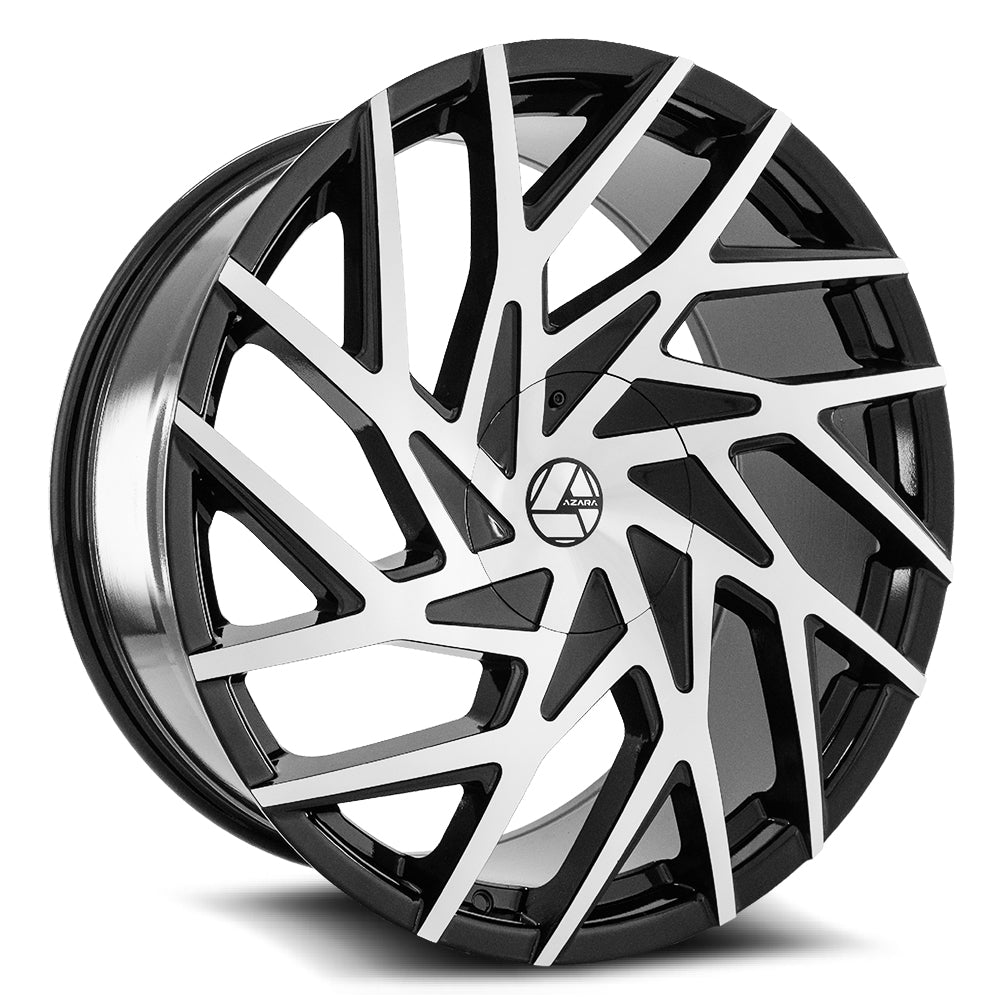 20x8.5 Azara AZA-518 Gloss Black & Machined Wheel 5x110/5x4.5 (35mm)