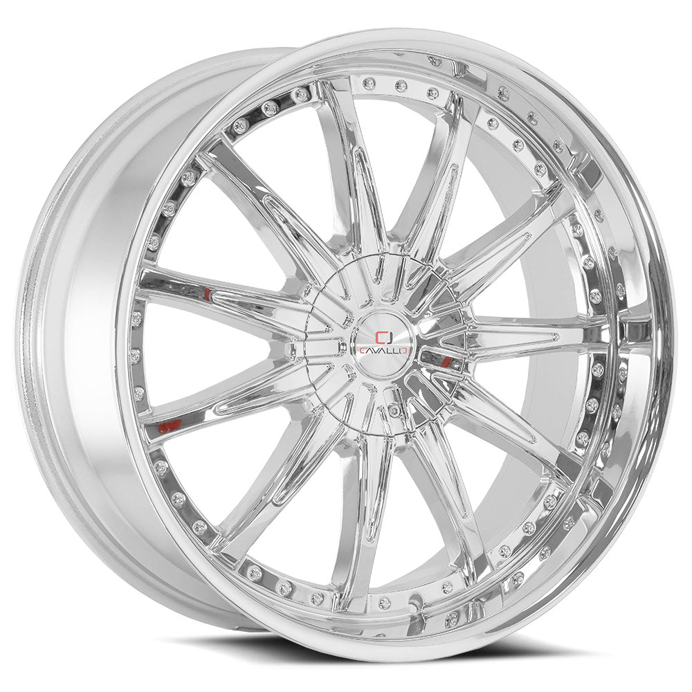 22x8.5 Cavallo CLV-35 Chrome Wheel 5x112/5x4.5 (38mm)