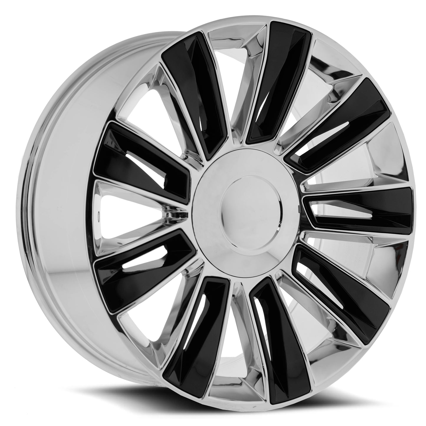 24x10 O.E. Revolution D-06 Chrome W/ Black Insert Wheel 6x5.5 (31mm)