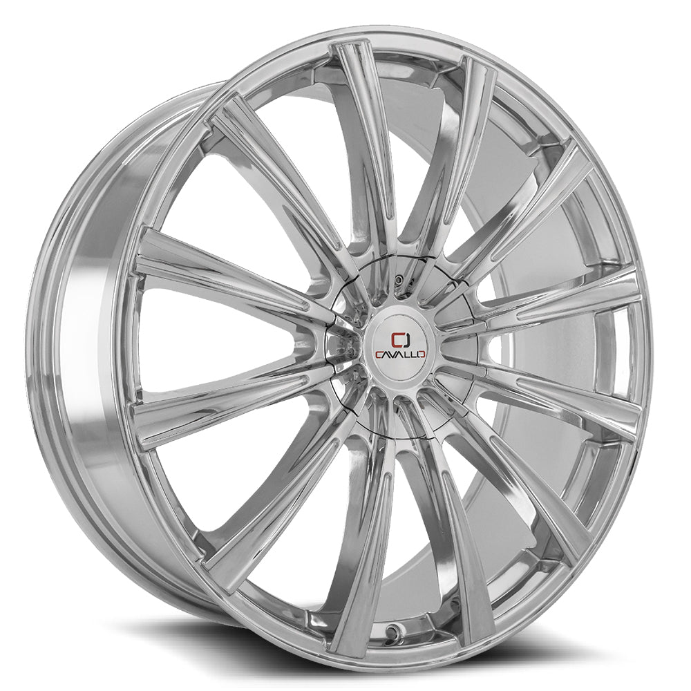 22x8.5 Cavallo CLV-23 Chrome Wheel 5x4.5/5x120 (38mm)