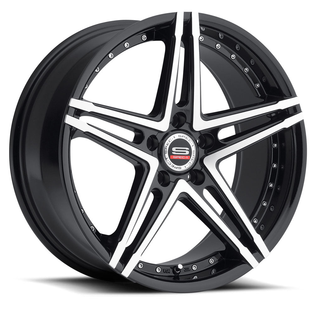 20x8.5 Spec-1 SP-5 Gloss Black & Machined Wheel Blank (20mm)
