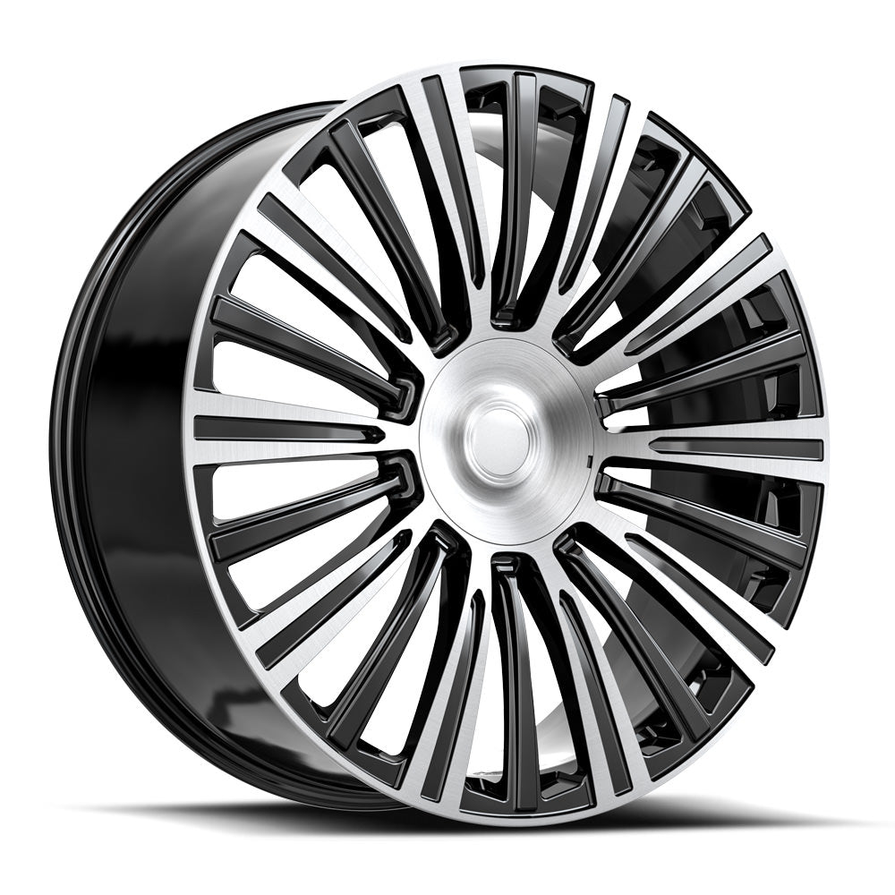22x9 O.E. Revolution CAD-35 Gloss Black & Machined Wheel 6x5.5 (31mm)