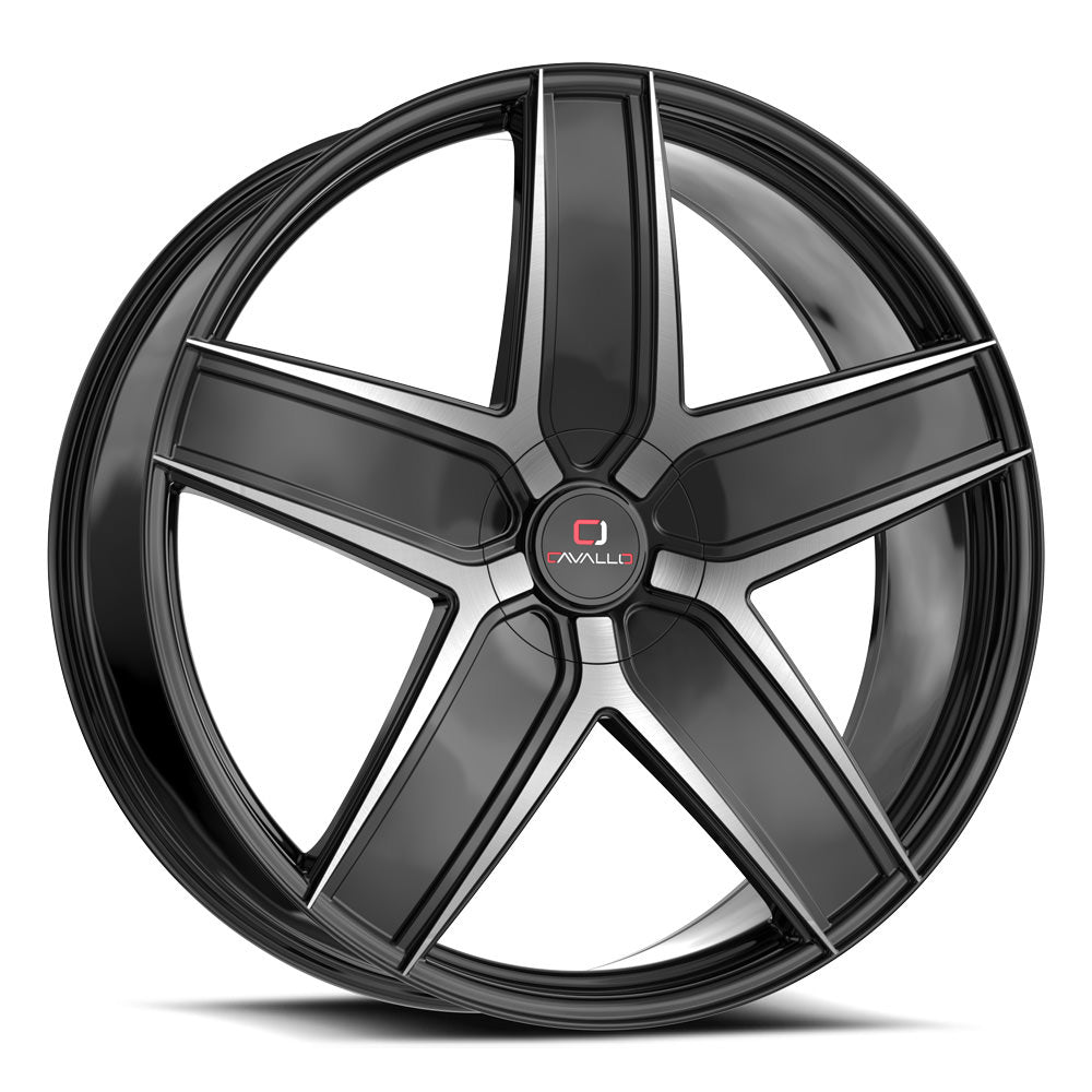18x8 Cavallo CLV-31 Gloss Black & Machined Wheel 4x100/4x4.5 (35mm)