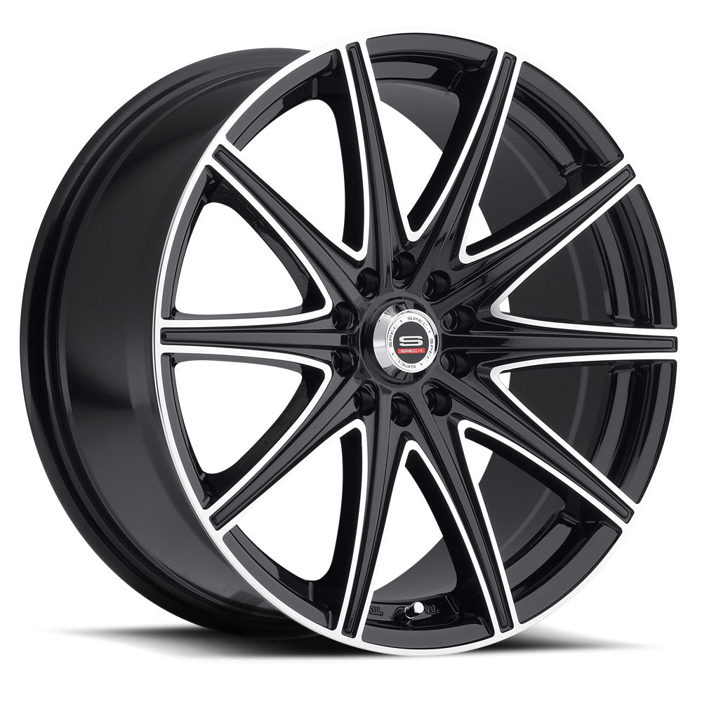 17x7.5 Spec-1 SP-14 Gloss Black & Machined Wheel 4x100/4x4.5 (42mm)