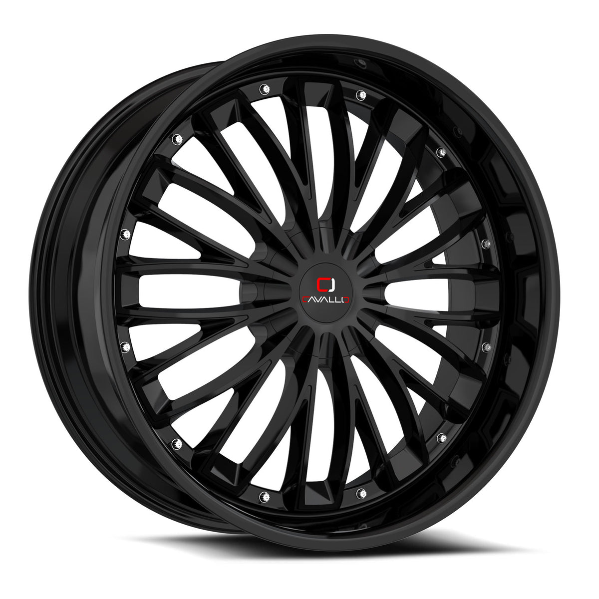 20x8.5 Cavallo CLV-42 Gloss Black Wheel 5x112/5x4.5 (35mm)