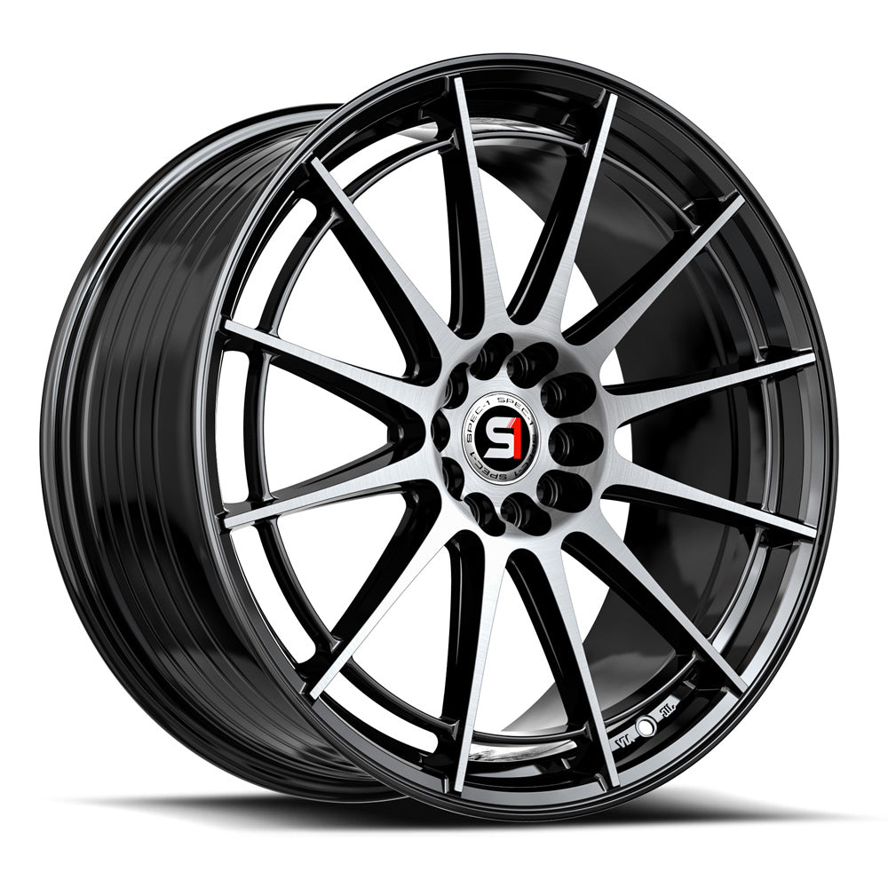 18x8 Spec-1 SP-64 Gloss Black & Machined Wheel 4/5 Lug Blank (34mm)