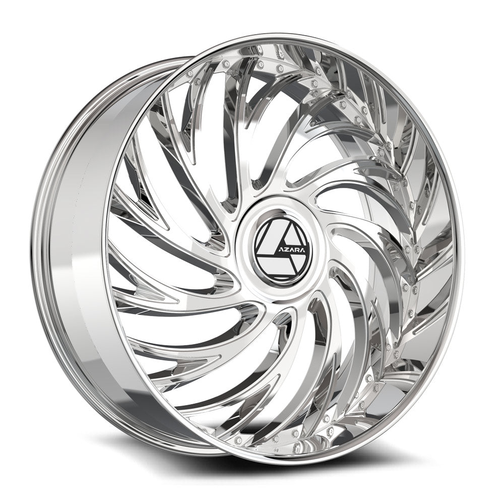 28x9.5 Azara AZX-101 Chrome Wheel 6 Lug Blank (15mm)