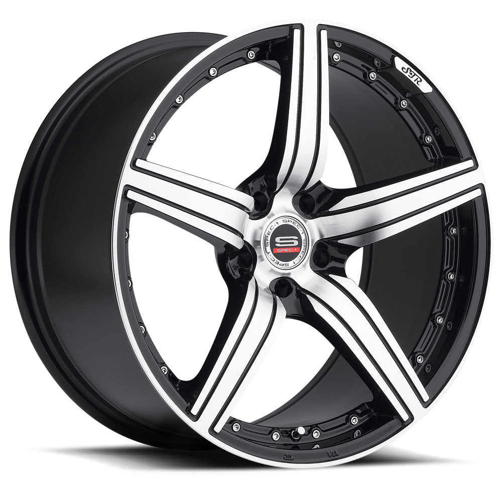 17x7.5 Spec-1 SP-4 Gloss Black & Machined Wheel Blank (38mm)