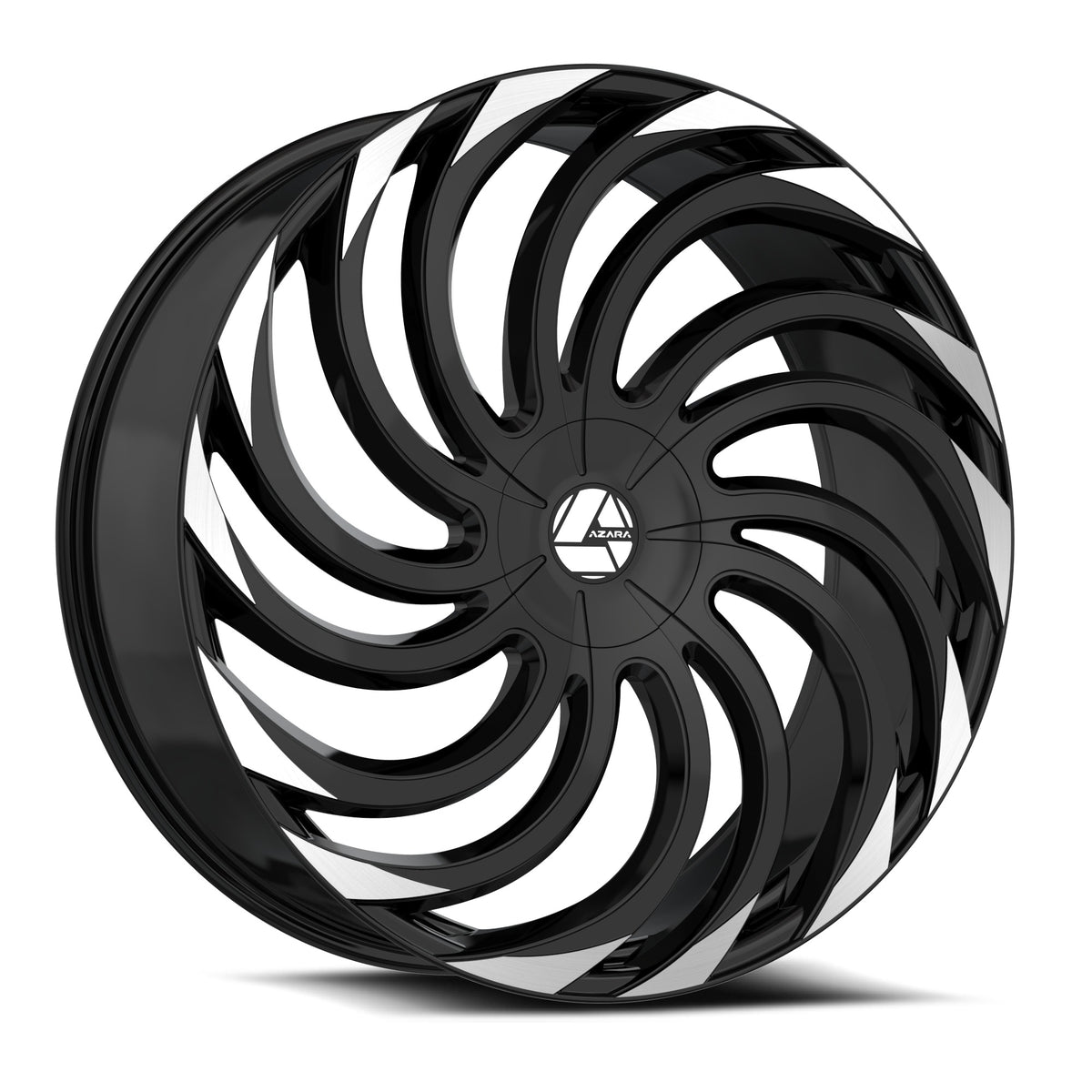 Azara AZA-534 20x8.5 5x108 5x114.3 +35 Cb 74.1 Gloss Black & Machined