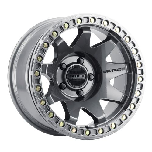 17x9 Method MR108 Gloss Titanium BEADLOCK Wheel 5x5 (-44mm)
