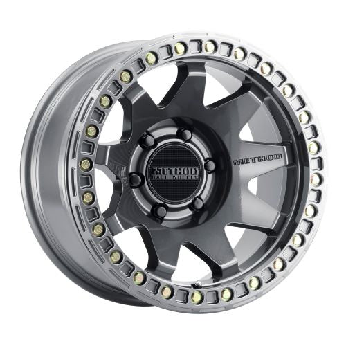 17x9 Method MR108 Gloss Titanium BEADLOCK Wheel 6x5.5 (-44mm)