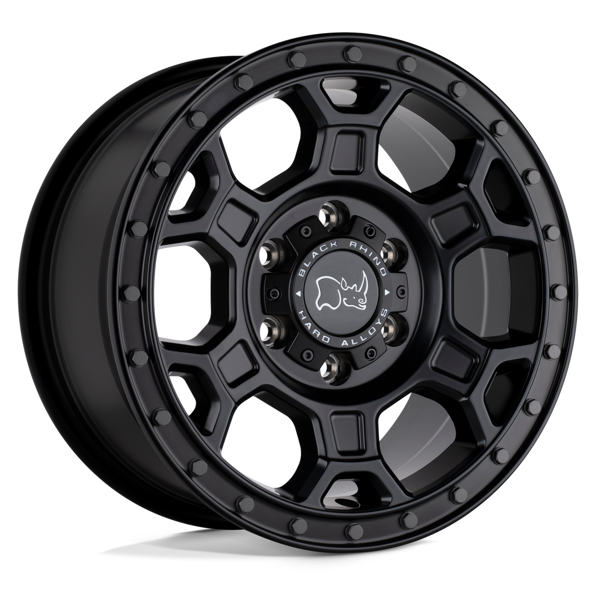 16x8 Black Rhino MIDHILL MATTE BLACK W/ GUNMETAL BOLTS Wheel 6x130 (45mm)