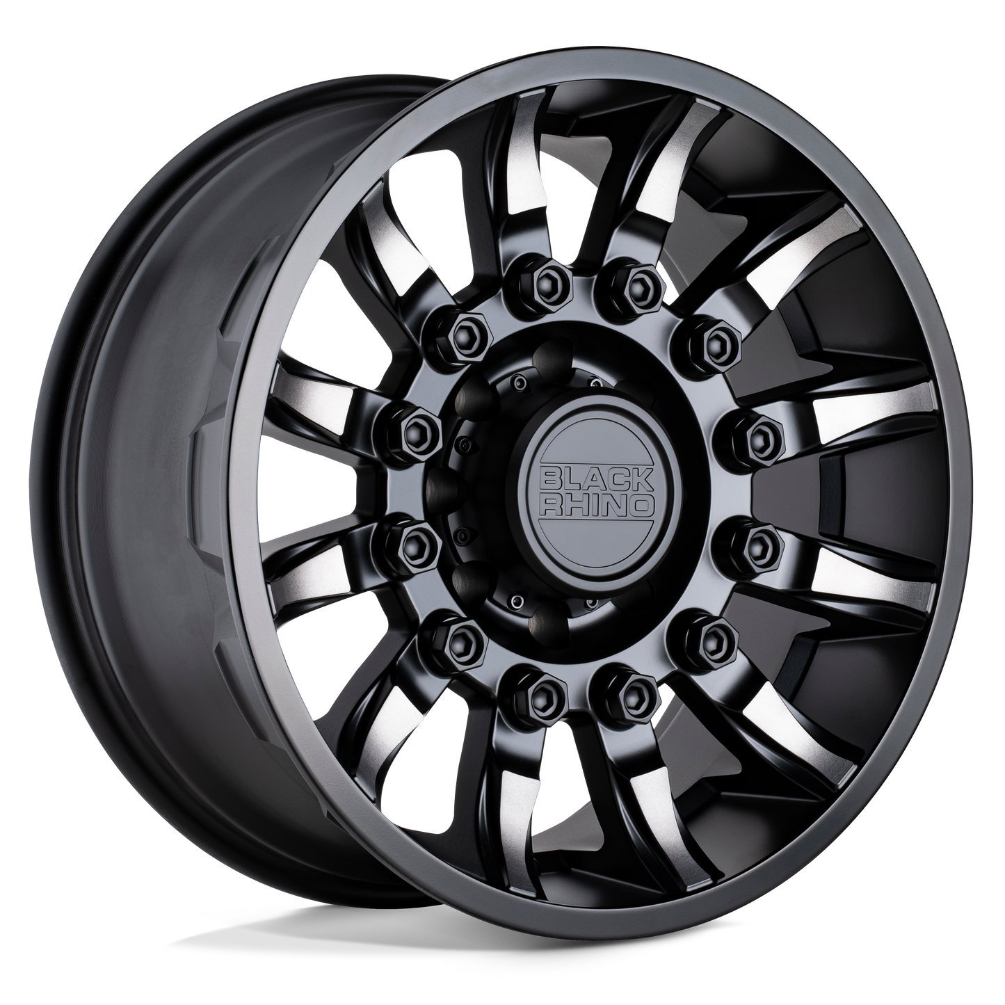17x8.5 Black Rhino MISSION MATTE BLK W/ MACH TINTED SPOKES Wheel 6x120 (0mm)
