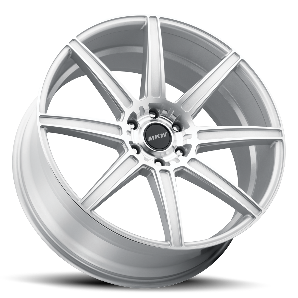 22x9.5 MKW M141 Silver Machined Wheel 6x5.5 (20mm)