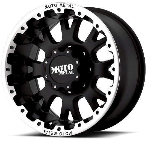 17x9 Moto Metal MO956 Matte Black w/Machined Lip Wheel 5x5 (-12mm)