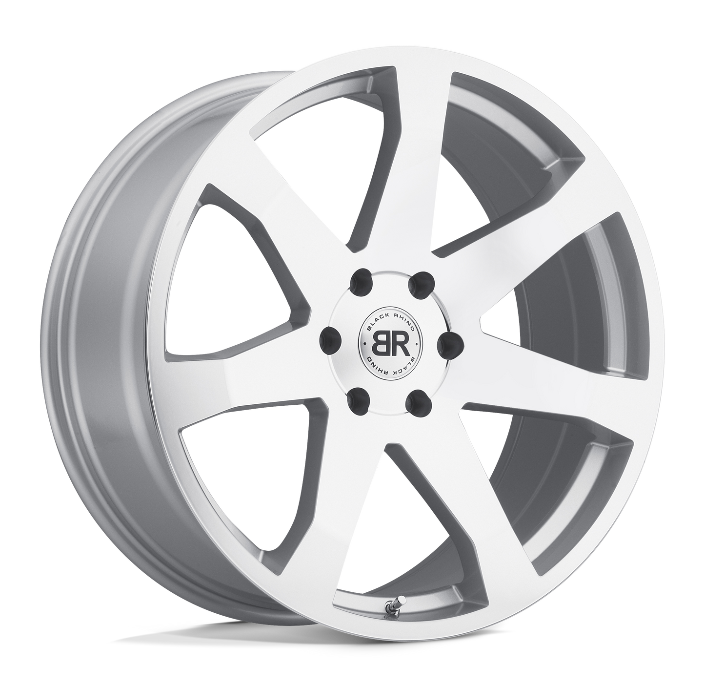 20x8.5 Black Rhino MOZAMBIQUE SILVER W/ MIRROR CUT FACE Wheel 5x5.5 (20mm)