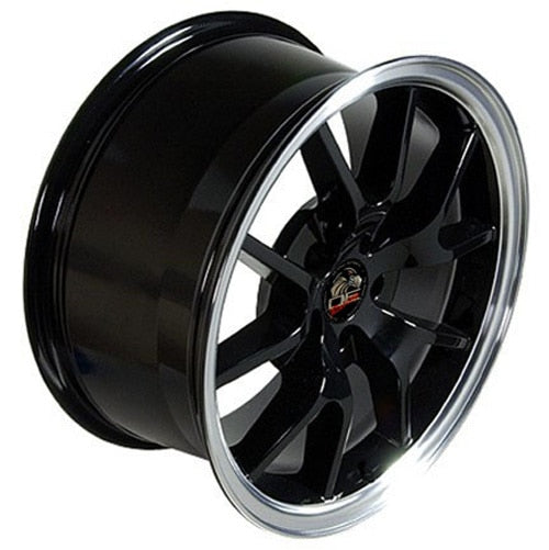 18x9 OE Wheels FR05B Black with Machined Lip Wheel 5x4.5 (24mm)