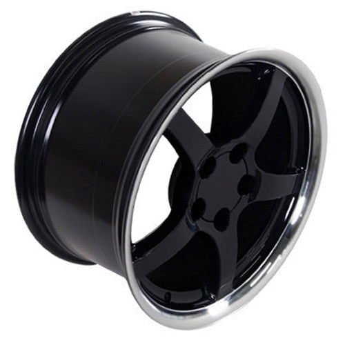 17x9.5 OE Wheels CV05 Black with Machined Lip Wheel 5x4.75 (54mm)