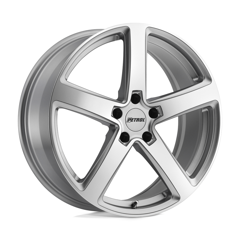 18x8 Petrol P2A SILVER W/ MACHINED CUT FACE Wheel 5x108 (40mm)