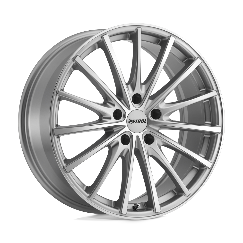 17x8 Petrol P3A SILVER W/ MACHINED CUT FACE Wheel 5x4.5 (40mm)