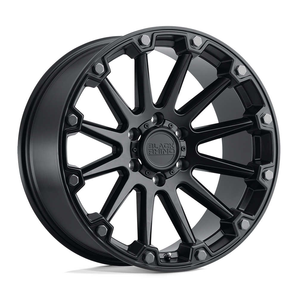 18x9 Black Rhino PINNACLE SEMI GLOSS BLK W/ GUN MTL BOLTS Wheel 5x5.5 (2mm)