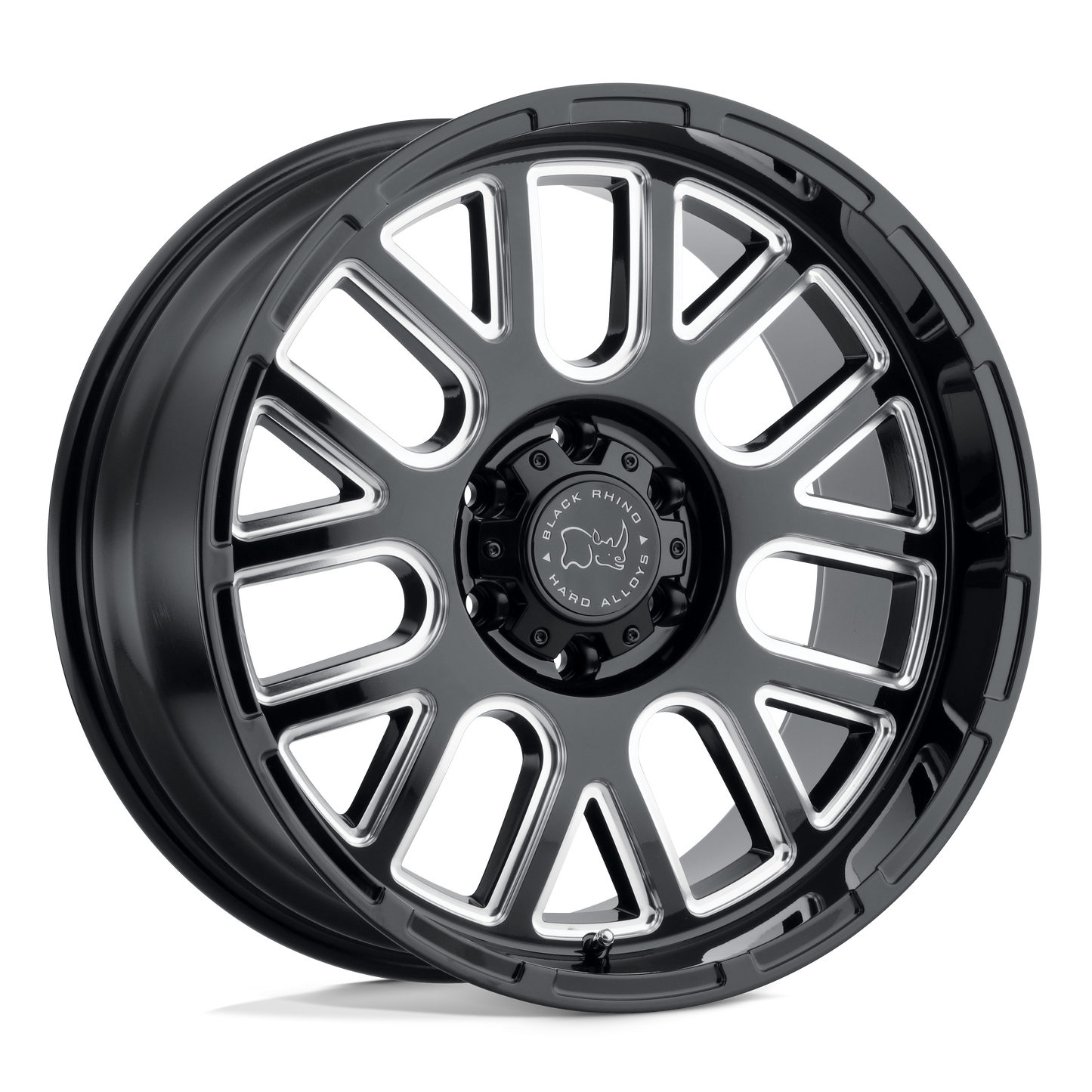 20x9.5 Black Rhino PISMO GLOSS BLACK W/ MILLED SPOKES Wheel 5x5 (-18mm)
