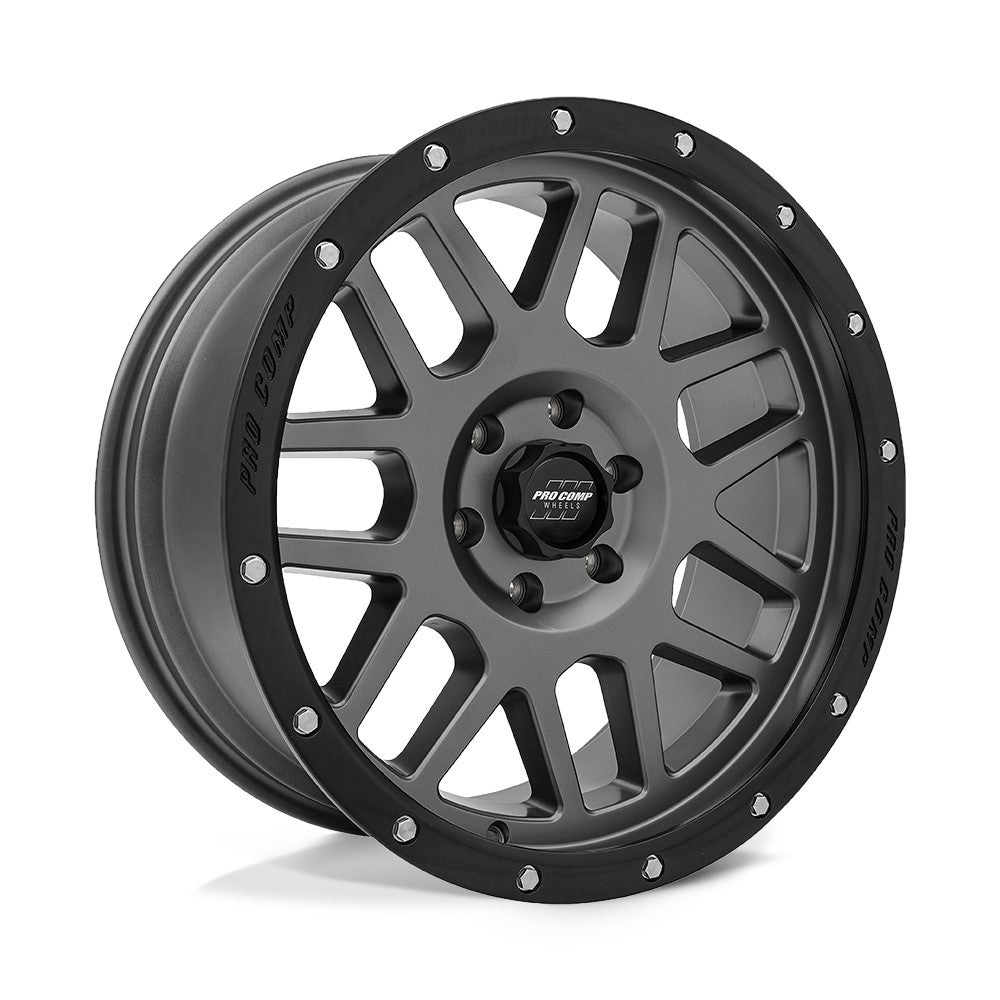 17x9 Pro Comp 2640 Vertigo Dark Gray With Black Lip Wheel 6x5.5 (-6mm)