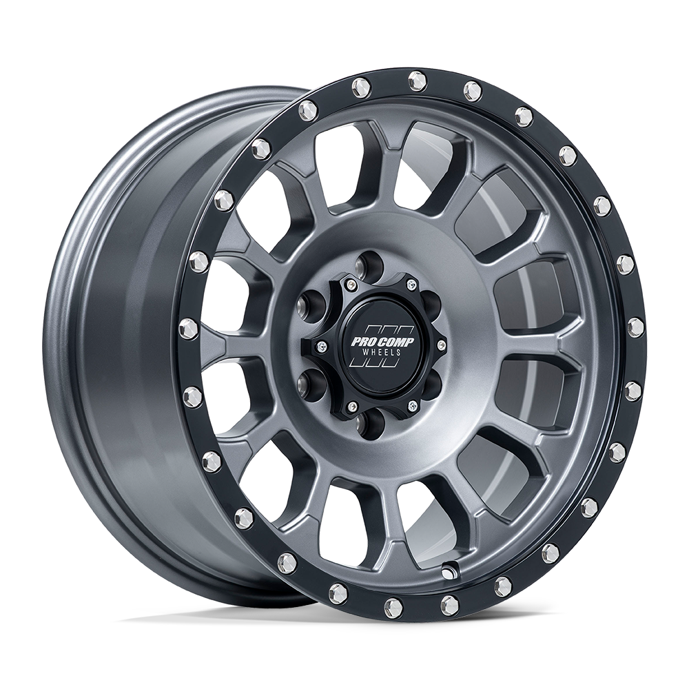 17x8.5 Pro Comp 2634 Rockwell Matte Graphite With Black Lip Wheel 5x5 (0mm)