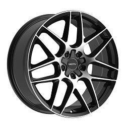 17x7.5 Motiv 435MB Foil Machined Black Wheel 5x108/5x4.5 (40mm)