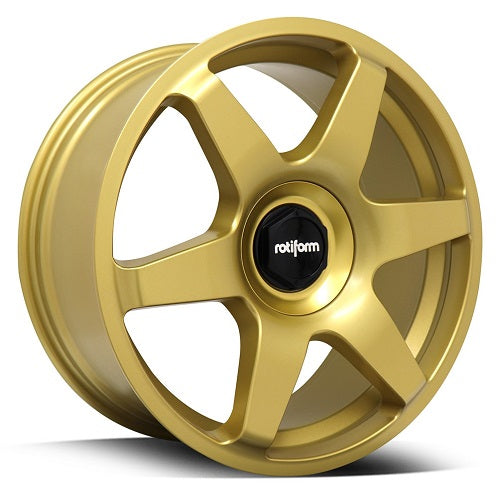 18x8.5 R118 Rotiform SIX Matte Gold Wheel 5x100/5x112 (35mm)
