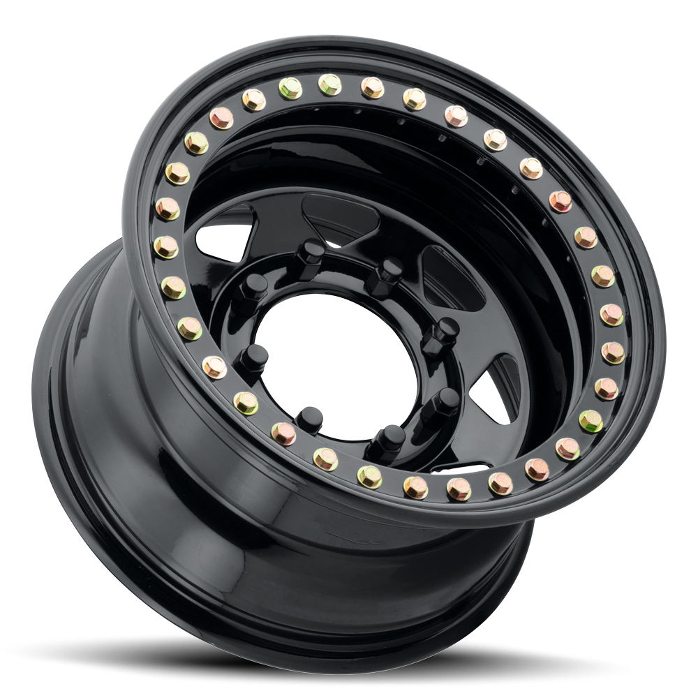 15x10 Raceline RT80 Rock 8 Gloss Black BEADLOCK Wheel 8x6.5 (-25mm)