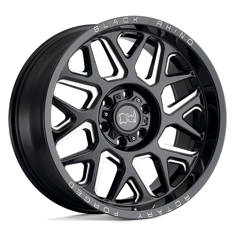20x9.5 Black Rhino REAPER GLOSS BLACK & MILLED Wheel 8x170 (-18mm)
