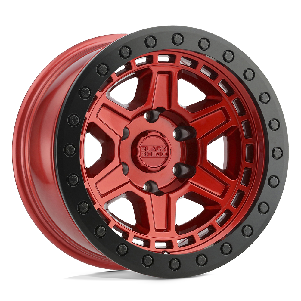 20x9.5 Black Rhino RENO CANDY RED W/ BLACK RING & BOLTS Wheel 5x5.5 (0mm)