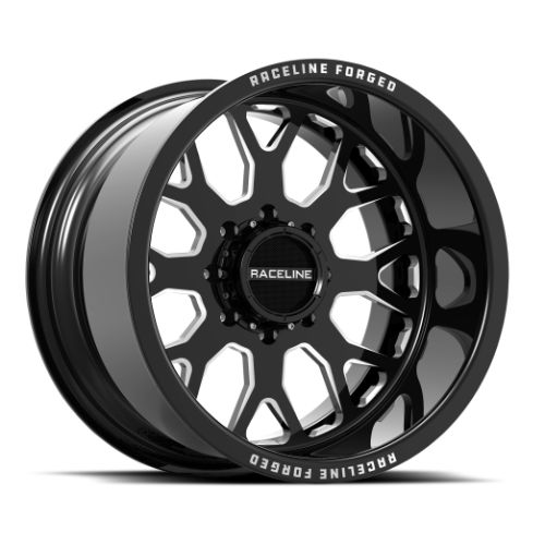 22x14 Raceline RF102B Grinder Forged Black Milled Wheel 8X6.5 (-76mm)